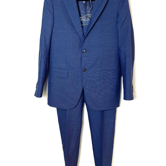 SUITSUPPLY Suit Mens 38R 33x29.5" Brescia Napoli Single Breasted Pure Wool Blue - Picture 1 of 16